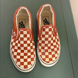 Vans Red and White Checkerboard Slip-On Shoes